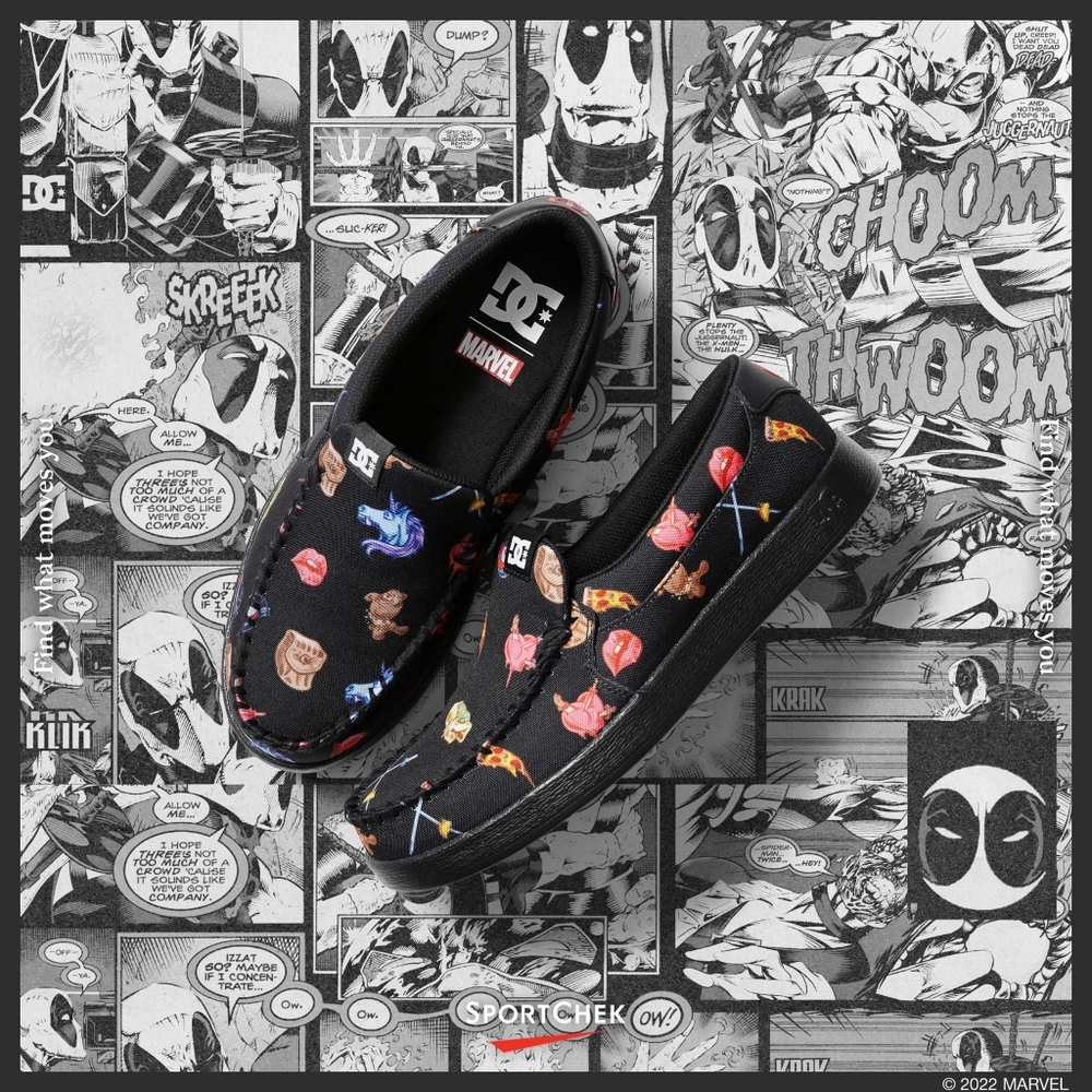 DC Marvel Deadpool Slip-On Shoes